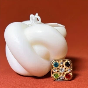 20pcs Square Crystal Rhinestone Buttons Metal for DIY Cloth Craft Sewing Retro - Picture 1 of 10