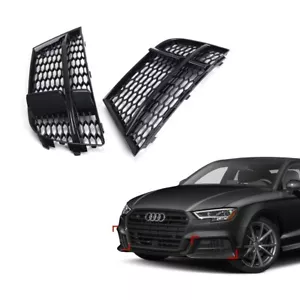For 2017-2020 Audi A3 8V2 Sline S3 Front Bumper Lower Side Grill Gloss Black - Picture 1 of 4