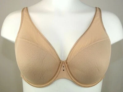 Curvy Couture 1336# Diamond Net Plunge T-Shirt Lined Underwire Bra US Size 46 C - Image 1 of 4