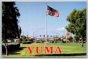 Postal Arizona Yuma bandera americana en distrito comercial 22C - Imagen 1 de 2