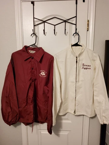 VINTAGE Texas A&M ATM Aggies women's Track SPORTS JACKETS Maroon White RARE Cover
