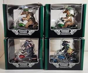4 AMERICAN THUNDER Motorcycle Ornaments Deer Armadillo Black Cat Hog - Picture 1 of 2