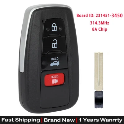 Smart Remote Key Fob 231451-3450 for Toyota Camry 2018 2019 2020 2021 2022 2023 - Image 1 of 4