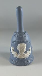 Vintage Blue and White Decorative Porcelain Bell with Cameo Design