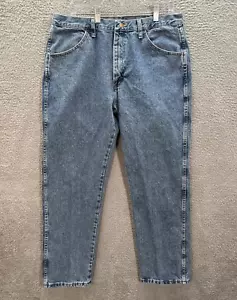 Rustler Jeans Mens 36x30 Blue Denim Straight Leg Workwear Western Rancher Cowboy - Picture 1 of 9