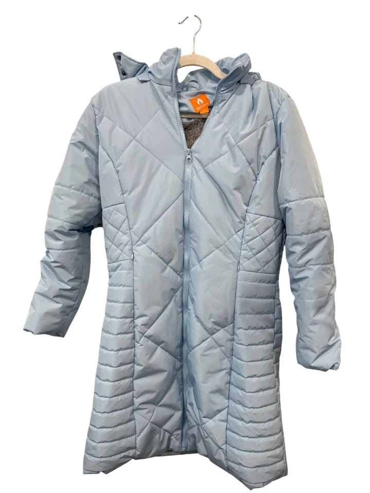 Abrigo largo acolchado resistente al agua Sporto Daisy talla mediana capucha extraíble NUEVO Foto 1 de 4