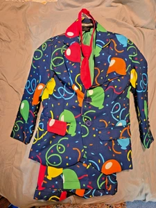 SUITMEISTER Birthday Suits for Boys - Bkue Balloons -Jacket, Pants & Tie. Size:S - Picture 1 of 5