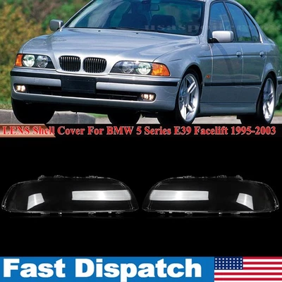 2X Headlight Headlamp Lens Shell Cover For BMW 5 Series E39 Facelift 1995-2003 Foto 1 de 4