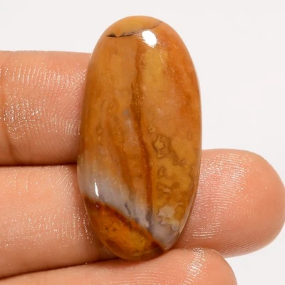 19.5 Ct Natural Seam Agate Oval Cabochon Loose Gemstone For Jewelry 30X15X4 mm - Image 1 of 3