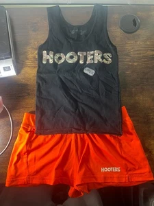 Black "We Salute Our Troops" Hooters Uniform XS Shirt Small Shorts Official EUC - Picture 1 of 8