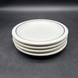 Set of 4 Vintage Pfaltzgraff Yorktowne Saucers 6.5” Blue Pottery Stoneware USA - Picture 1 of 4
