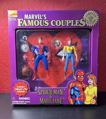 Figuras de acción Marvel's Famous Couples Spider-Man Mary Jane 1996 (nuevo sellado) Foto 1 de 2