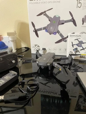 Skyhawk Foldable Video GPS Drone With Guard Rails - Image 1 of 4