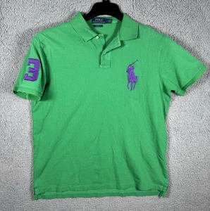 Ralph Lauren Polo Shirt Mens Large Green Big Pony Custom Fit - Picture 1 of 8