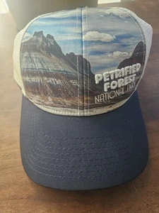 Mütze Petrified Forest Nationalpark Druckknopflasche blau Trucker Netz Arizona Wandern neu mit Etikett - Bild 1 von 3