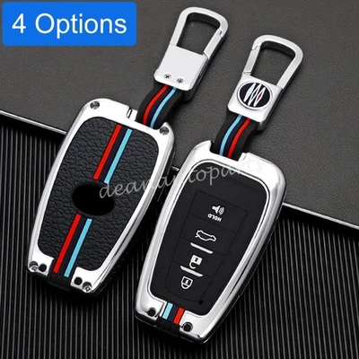 For Toyota Corolla Mirai 86 RAV4 Prius Camry Metal Car Key Fob Chain Case Cover - Image 1 of 4
