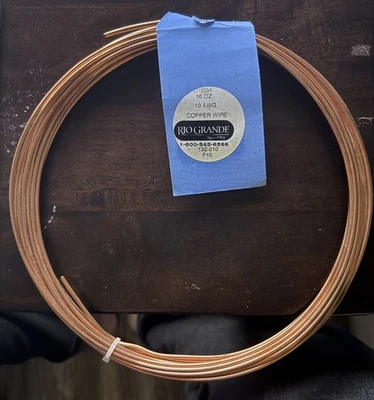 Copper round Wire 10 AWG 1lbs (16oz) Jewelry Crafting, from Rio Grande. - image 1 of 2