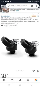60617 Puck System Gooseneck Safety Chain Anchors Compatible 2013-2024 Dodge RAM - Picture 1 of 6
