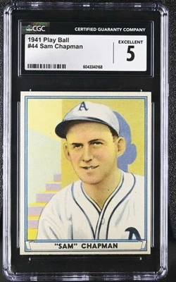 1941 PLAY BALL #44 SAM CHAPMAN CGC 5 EXCELLENT ATHLETICS 5978 - Image 1 of 2