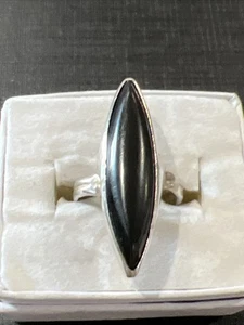 Silberring Größe 4,5 schwarzer Stein - Bild 1 von 12