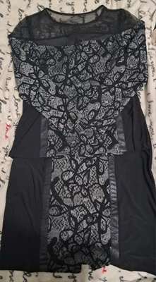 Falda y top para mujer Artex Fashions negro transparente y encaje grande Foto 1 de 4