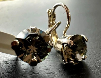 Mariana Medium Everyday Leverback Earrings in Black Diamond - Rhodium - Image 1 of 3