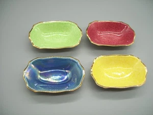Plato de sal abierto de porcelana Royal Winton Grimwades de colección X4 Inglaterra raro - Imagen 1 de 10