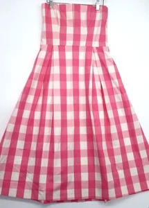 New Barbie The Movie Pink Gingham Checkered Strapless Dress Zara M Babydoll - Picture 1 of 14