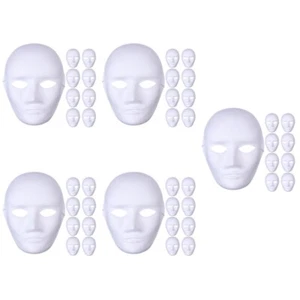 5 Pieces Leere Zellstoffmaske Kind Männer Und Frauen Partymaske Maskerade - Bild 1 von 12