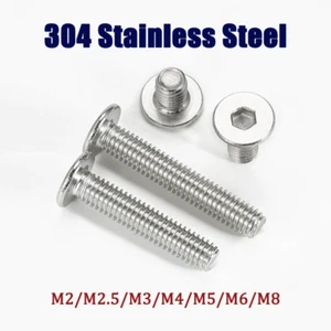 Tornillo hexagonal Allen de cabeza plana de acero inoxidable 304 ultra delgado M2-M8 - Imagen 1 de 100