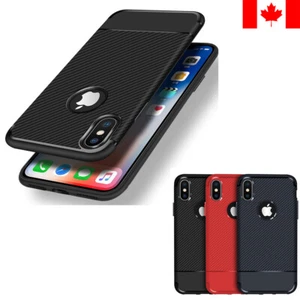 New Carbon Fiber ShockProof Soft Rubber Case Cover For iPhone 7 8 Plus X XS XR - Imagen 1 de 13