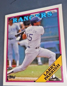 "CARPETA DE TARJETAS MLB LARRY PARRISH TEXAS RANGERS 1988 TOPPS 490 9,5"" X 11,75" - Imagen 1 de 3