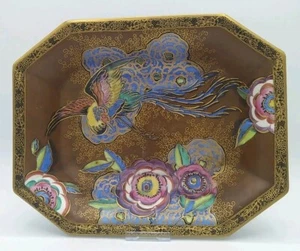 Carlton Ware Tray 'Chinese Bird & Cloud' on Matte Chocolate Ground Pattern 3321 - Picture 1 of 5