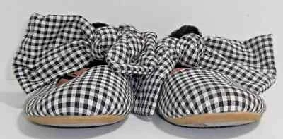 Zapatos de ballet DISNEY para mujer negros blancos a cuadros guinga Minnie Mouse con lazo de cinta 5 Foto 1 de 3
