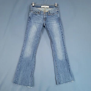 Abercrombie & Fitch Youth Teens Denim Pants Frayed Bottom Straight Blue Size 00R - Picture 1 of 11