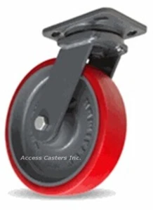 S-WH-8TRB 8" x 2" Hamilton Swivel Plate Caster, Ultralast on Cast Iron Wheel - Picture 1 of 2