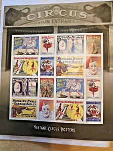 Vintage Zirkus Poster Briefmarkenbogen - Bild 1 von 2