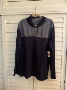 ideology half zip tie-dyed split back top navy serenity XXL - Bild 1 von 9