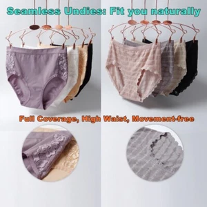 4PCS Seamless Full Brief Undies High-waist Mum Woman Panties Underwear - Picture 1 of 26