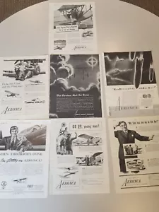 Lot (7) Aeronica Aircraft WW2 Flying Popular Aviation Magazine Print Advertising - Picture 1 of 9