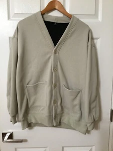 Men's Cardigan Sweater Button Down Fleece Lining Beige Size XXL - Picture 1 of 8