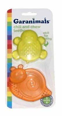 GARANIMALS CHILL AND CHEW TURTLE SNAIL SHAPED TEETHERS NEW IN PACKAGE 3 MONTHS + - Image 1 of 2