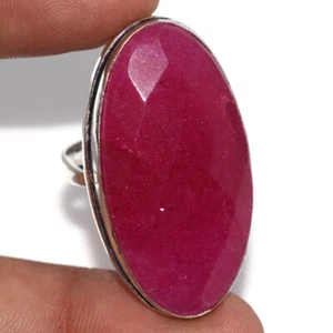 925 Silver Plated Simulated Ruby Ethnic Ring Handmade Jewelry Size Us 9 JW - Picture 1 of 3