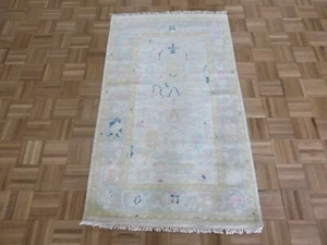 3'1 x 5'2 Hand Knotted Ivory Modern Oushak Oriental Rug G15895 - Picture 1 of 8