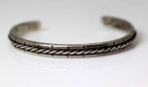 Vintage Handmade Sterling Silver Cuff Bangle 6.25” - 6417 - Picture 1 of 4