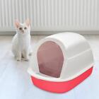 Hooded Cat Litter Box with Lid Portable Anti Splashing Kitty Litter Tray Cat