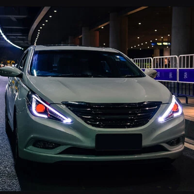 Conjunto de faros LED secuenciales para Hyundai Sonata 11-14 ojos de demonio Foto 1 de 4