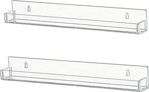 Nail Polish Rack Wall Mounted Shelf 2 Pack,Clear Kids Wall Bookshelf Acrylic Nai - Picture 1 of 1