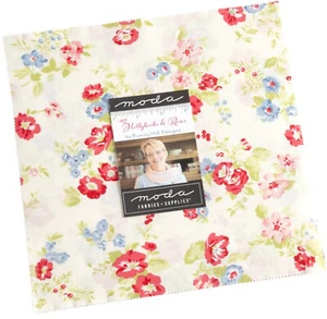 Hollyhocks & Roses Moda Layer Cake 42 100% Cotton 10" Precut Quilt Squares - Picture 1 of 4