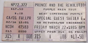 Rare Prince Wear something purple Ticket stub Nassau Coliseum New York 1985 - Picture 1 of 3